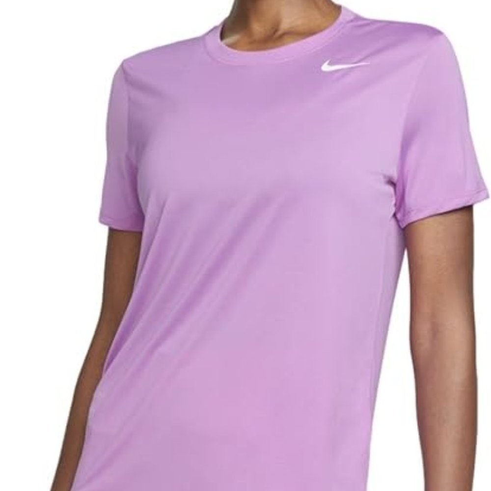 Nike Women's Short Sleeve Tee in Light Purple with White Swoosh